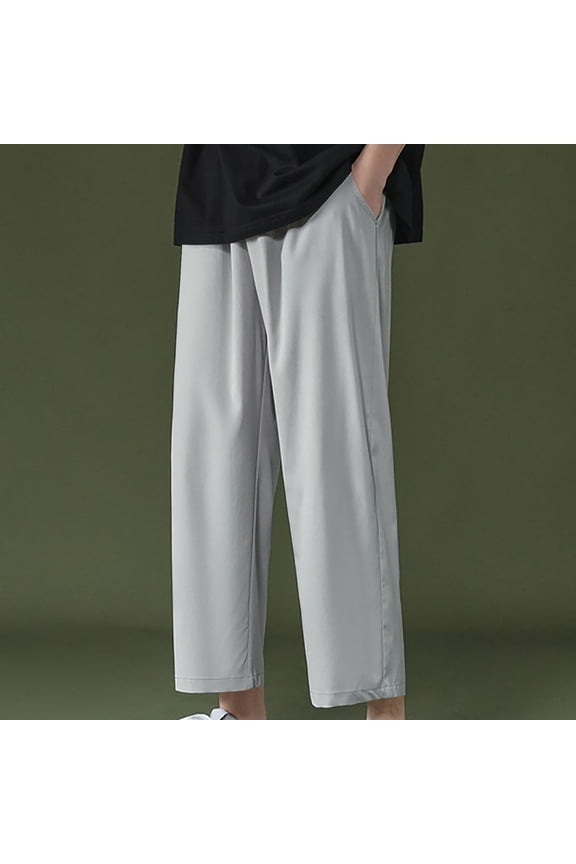Clearance 2024 Men's Drawstring Sweatpants Big and Tall Lightweight Joggers Pants Ultra Stretch Ice Silk Breathable Workout Track Running Gym Athletic Pants with Zipper Pockets M-4XL