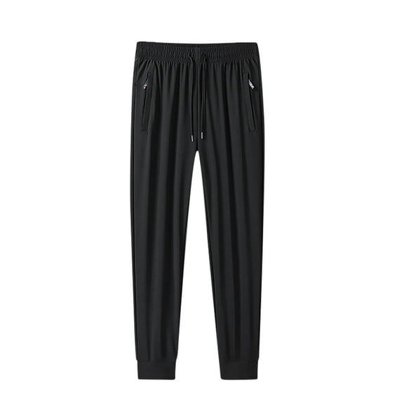 Htigea Clearance 2025 Men's Ice Silk Cinch Bottom Sweatpants Big and Tall Loose Baggy Jogger Pnats Athletic Cozy Lounge Pants High Waisted Trousers with PocketsL-7XL