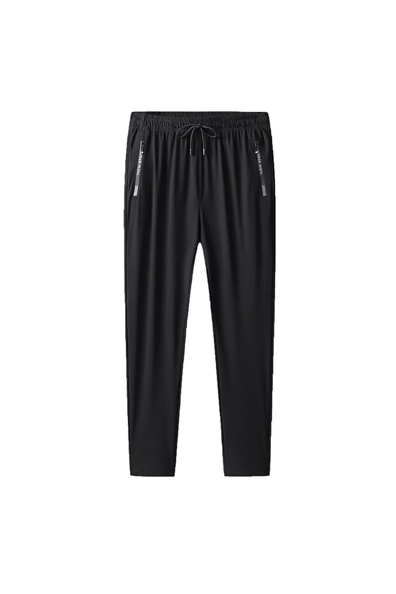 Clearance 2024 Men's Workout Quick Drying Track Pants Big and Tall Lightweight Sweatpants with Zipper Pockets Running Gym Drawstring Jogger Pants M-4XL