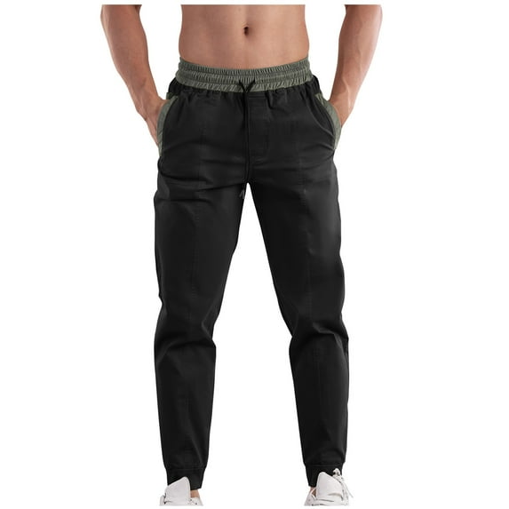 Htigea Clearance 2024 Mens Cargo Pants Elastic Waisted Drawstring Sweatpants Skinny Taper Pants Comfort Breathable Workout Bottoms with PocketXS,S,M,L,XL