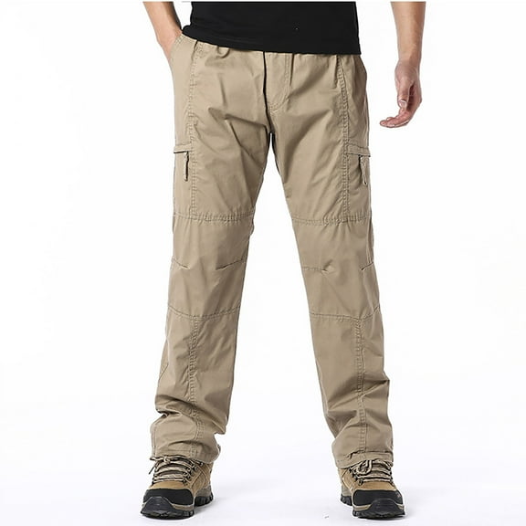 Htigea 2024 Mens Cotton Cargo Pants Big and Tall Military Pants Breathable Athletic Jogger Pants Lightweight Work Pants Running Workout Bottoms TrousersL-7XL