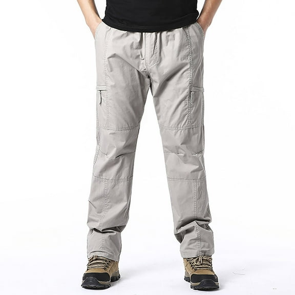 Htigea 2024 Mens Cotton Cargo Pants Big and Tall Military Pants Breathable Athletic Jogger Pants Lightweight Work Pants Running Workout Bottoms TrousersL-7XL