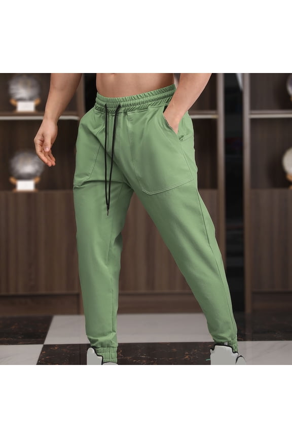 Clearance 2025 Mens Fashion Sweatpants Elastic Waistband Drawstring Jogging Pants Casual Athletic Joggers Breathable Training Workout Pants with Pockets M-3XL
