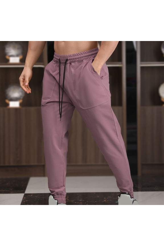 Clearance 2025 Mens Fashion Sweatpants Elastic Waistband Drawstring Jogging Pants Casual Athletic Joggers Breathable Training Workout Pants with Pockets M-3XL