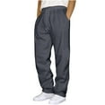 thumbnail image 1 of Htigea Clearance 2024 Mens Fleece Cargo Sweatpants Open Bottom Sweat Pants Elastic Waisted Drawstring Sweatpants Baggy Lounge Pants with Pockets M-3XL, 1 of 4