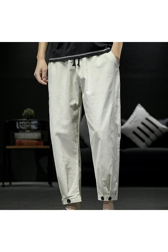 Htigea 2024 Mens Harem Trapped Pants Big & Tall Cargo Pants Casual Elastic Waisted Work Pants Sport Athletic Workout Bottoms with PocketL-5XL