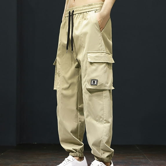 Htigea 2024 Young Adult Cargo Pants Outdoor Performance Military Tactical Pants Comfort Elastic Waist Hiking Pants for Workout Running Track Jogging M-4XL