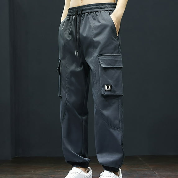 Htigea 2024 Young Adult Cargo Pants Outdoor Performance Military Tactical Pants Comfort Elastic Waist Hiking Pants for Workout Running Track Jogging M-4XL