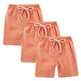 thumbnail image 1 of Htigea Clearance 3 Pc Toddler Boys Girls Active Running Athletic Shorts Cotton Linen Summer Casual Shorts Kids Solid Short Pants for Boys Girls Clearance Sale Orange,2 Years, 1 of 7