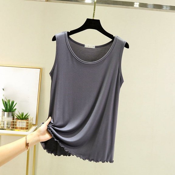 Htigea Basic Tank Tops for Women Sleeveless Undershirts Layering Lightweight Casual Tops Gray,XL