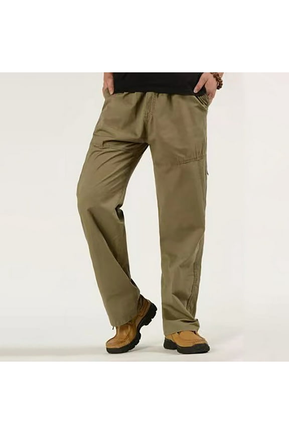 Htigea Big And Tall Mens Cargo Pants Solid Casual Hiking Pants Multiple Pockets Training Pants Outdoor Straight Type Fitness Pants Cargo Pants Trousers M-6XL