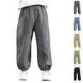 thumbnail image 1 of Htigea Clearance Boys Casual Pants Sweatpants Lightweight Open Bottom Lounge Pants Uniform Pants with Pockets under 10 dollars Gray,4 Years, 1 of 3