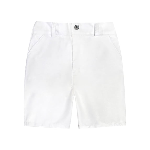 Htigea Clearance Boys School Uniform Flat Front Shorts Stretch Performance Kids Dress Casual Running Athletic Summer Shorts Clothes with Pockets Today Sales White,15-16Years
