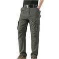 thumbnail image 1 of Htigea Cargo Pants with Pockets Mens Work Pants New Fashion Casual Overalls Solid Color Wash Multi Pocket Pants Men Full Length Pants Casual Clothes for Men Today Sales Army Green,XXXL, 1 of 3