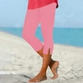 thumbnail image 1 of Htigea Clearance Casual Leggings for Women High Waisted Capri Leggings with Pockets for Women Tummy Control Yoga Pants Women Today Sales Pink M, 1 of 7