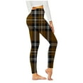 thumbnail image 1 of Htigea Clearance Color Plaid Leggings for Women,Womens High Waisted Workout Yoga Pants, Full Length Stretchy Running Tights Clearance Sale Brown,M, 1 of 6
