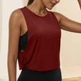 thumbnail image 1 of Htigea Clearance Cropped Workout Tank Tops for Women - Sleeveless Sports Athletic Yoga Running Gym Crop Shirts Wine,M, 1 of 4