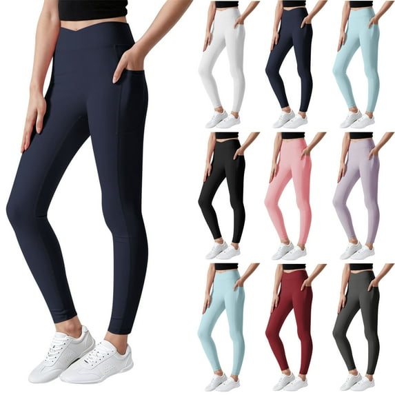 Htigea Girls Athletic Leggings High Waisted Kids Yoga Dance Pants Teen Soft Workout Running Sport Compression Tights Blue,7-8 Years