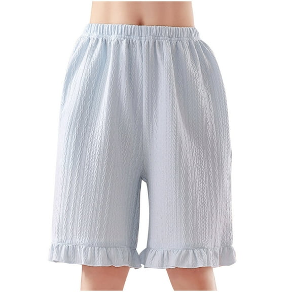 Htigea Clearance Girls Shorts Toddler Summer Casual Shorts Cotton Toddler Girls Ruffled Shorts Today Sales Blue,7-8Years