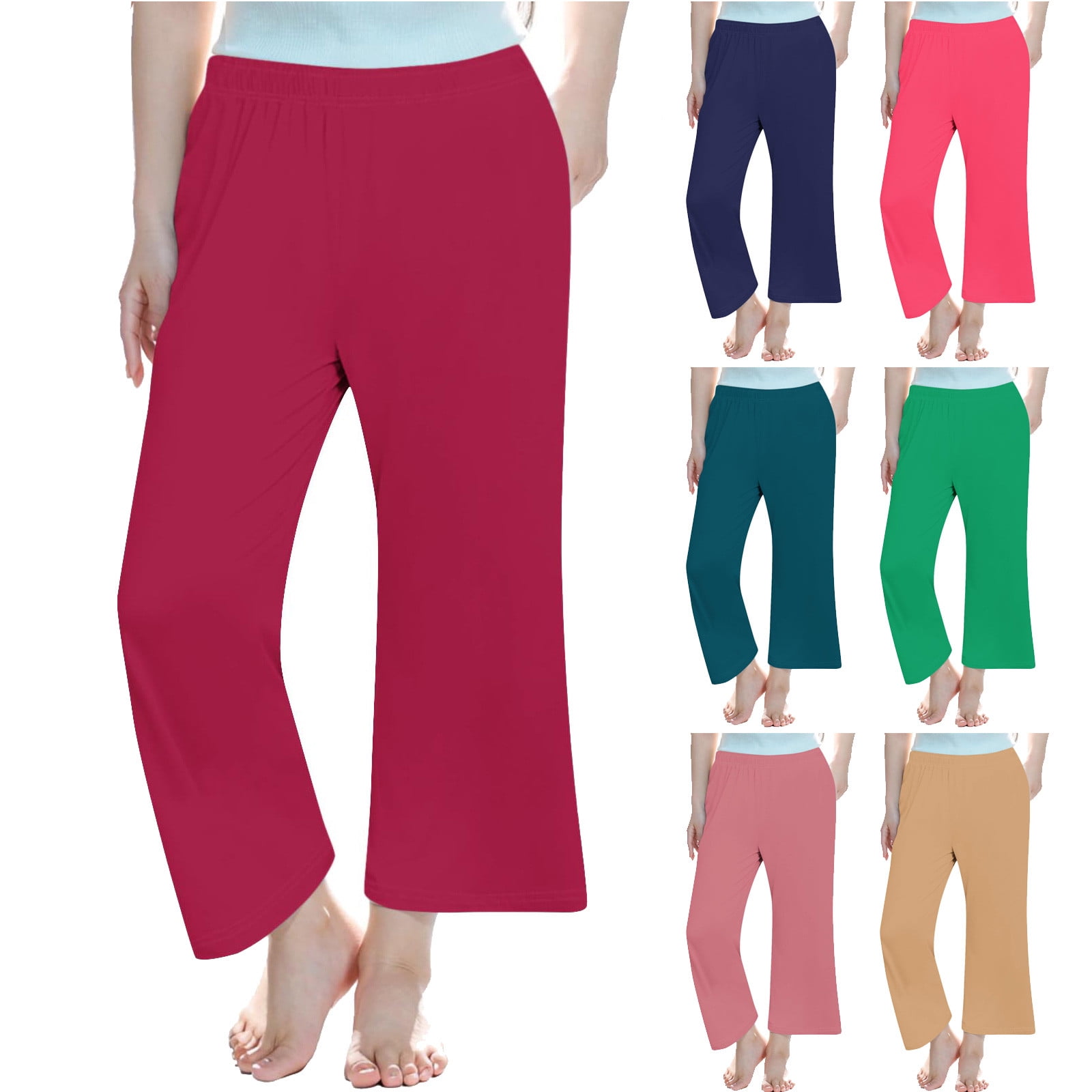 Yeenily Women's Wide Leg Sweatpants - Striped Baggy Drawstring Pants With Pockets