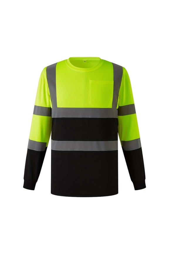 High Visibility Class Long Sleeve T-Shirts With Reflective Strips for Men Construction Work Shirts Red,XXXL