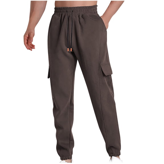 Htigea Clearance Hiking Cargo Pants for Men Drawstring Sweatpants with Pockets Lightweight Fishing Camping Tactical Pants M-3XL