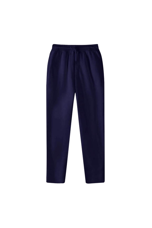 Jogging Pants for Men Clearance Sales Men's Fashion Drawstring Elastic Waist Solid Color Casual Sweat Length Pants Navy,M