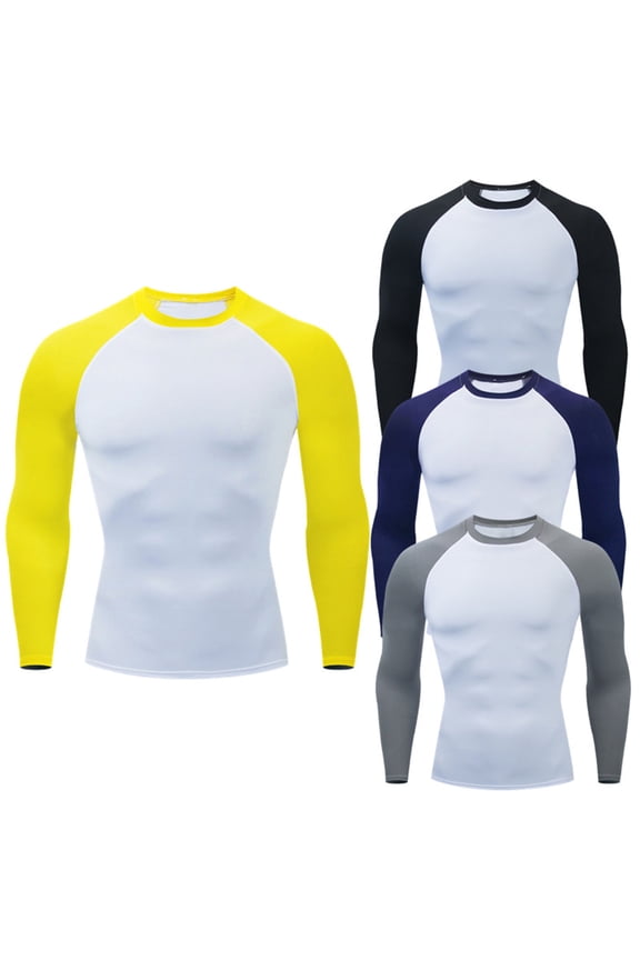 Htigea Long Sleeve Compression Shirts for Men, Men's Compression Shirts, Running Athletic Workout Base Layer Black,M