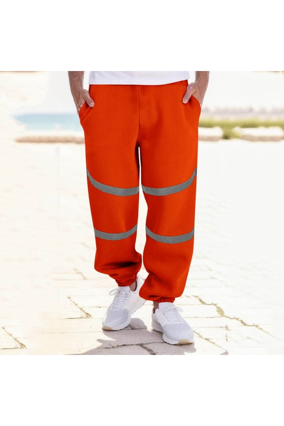 Men Reflective Sweatpants High Visibility Joggers Pants Elasticated Reflective Mesh Overpants M-3XL