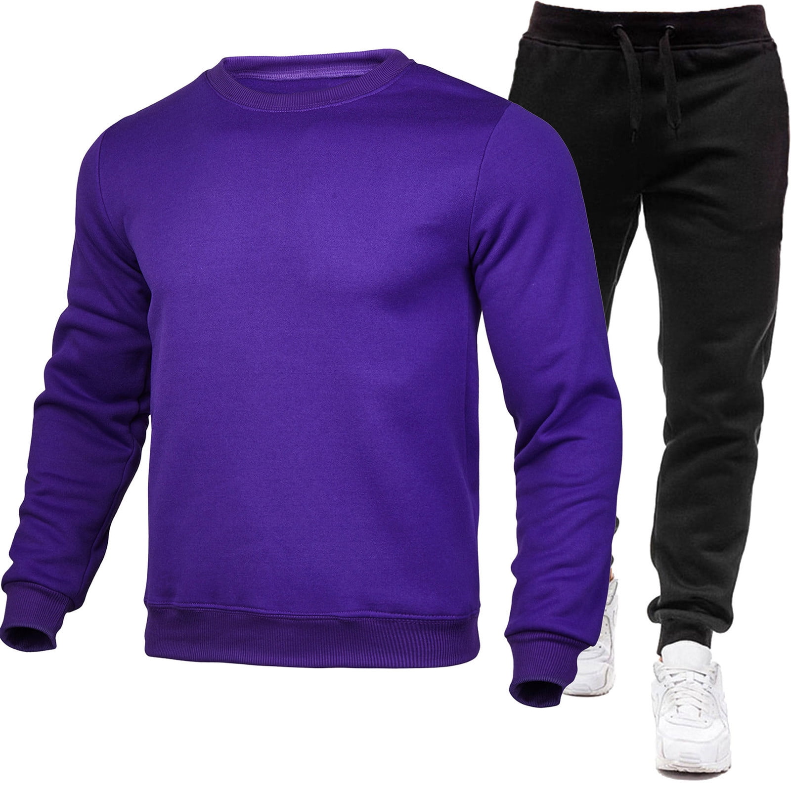 Purple Printed Sweatshirt & Sweatpants Set main image 0