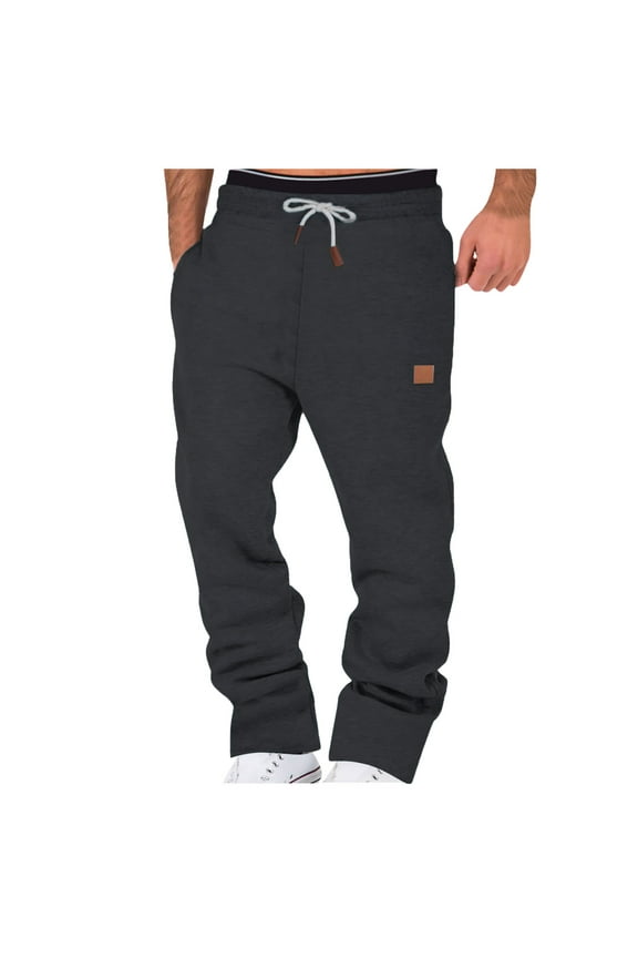 Men's Drawstring Jogger Sweatpants Big and Tall Trackpants Cotton Workout Gym Running Track Sweat Pants with Pockets for Athletic Casual Trousers M-4XL