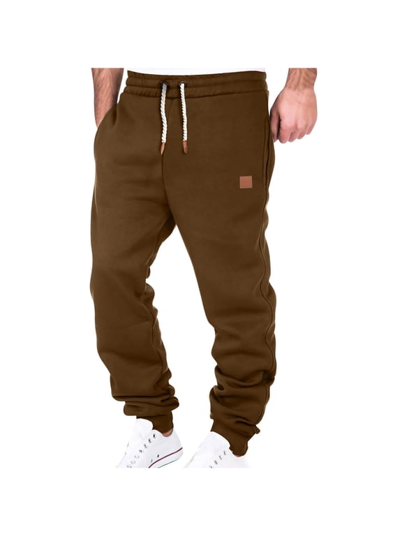 Men's Drawstring Jogger Sweatpants Big and Tall Trackpants Cotton Workout Gym Running Track Sweat Pants with Pockets for Athletic Casual Trousers M-4XL