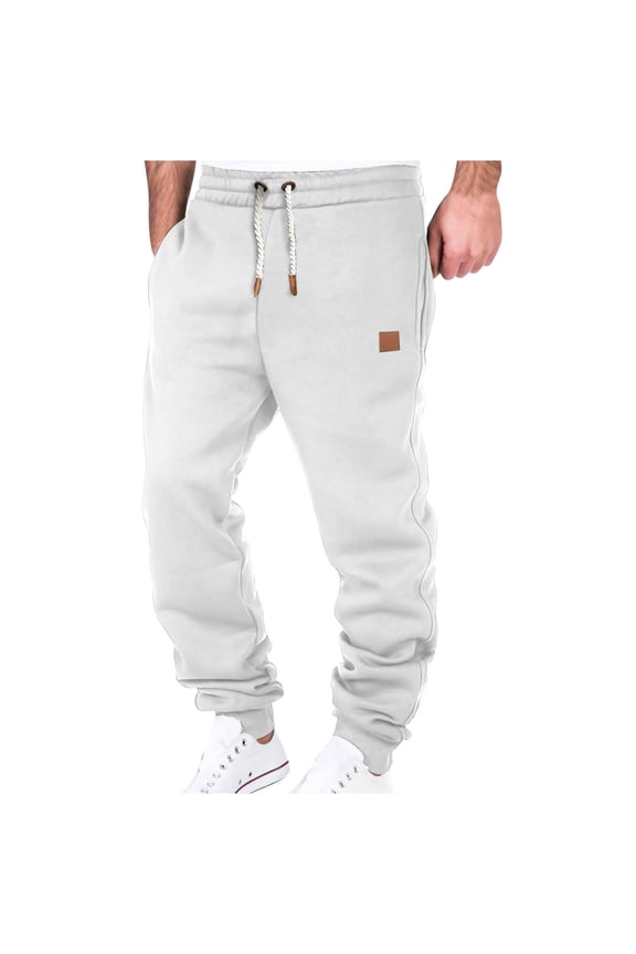 Clearance Men's Drawstring Jogger Sweatpants Big and Tall Trackpants Cotton Workout Gym Running Track Sweat Pants with Pockets for Athletic Casual Trousers M-4XL
