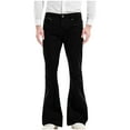 thumbnail image 1 of Htigea Men's Flared Pants Casual Pockets Zipper Button Vintage Pants Bell-Bottoms Trousers Black,XXL, 1 of 5