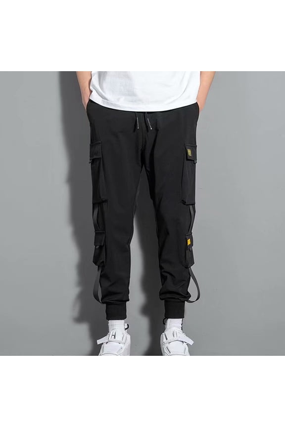 Men's Hiking Pants Drawstring Sweatpants Cargo Pants Lightweight Elastic Waist Golf Joggers with Pockets S-5XL