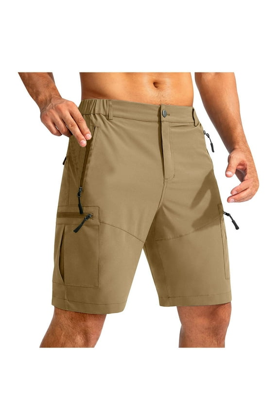 Men's Summer Shorts Lightweight Quick Dry Shorts with Pockets Casual Side Waistband Shorts Pants S-2XL
