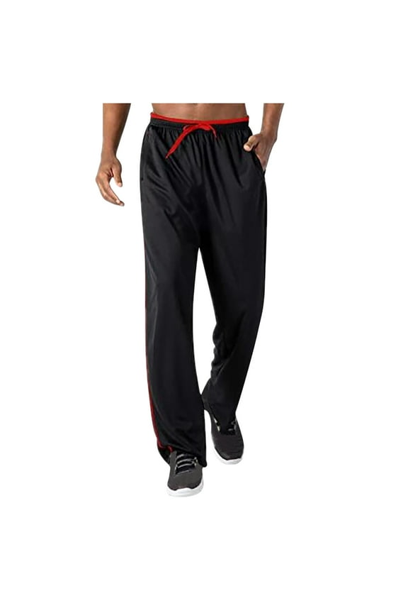 Htigea Men's Sweatpants Jogger Cargo Sweatpant New Mesh Drawstring Elastic Breathable Sweatpants Casual Pants Sports Pants Today Black,L