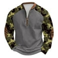 thumbnail image 1 of Htigea Mens Camo Sweatshirts Casual 1/4 Zip Long Sleeve Shirts Gray,XXXXL, 1 of 4