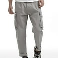 thumbnail image 1 of Htigea Mens Cargo Pants Drawstring Comfort Fit Pants Stretch Elastic Waist Hiking Pants Outdoor Casual Pants with Pockets M-6XL, 1 of 7