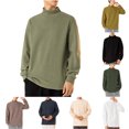thumbnail image 1 of Htigea Mens Fashion Long Sleeve Tshirts Workout Oversize Pullover Solid Color Casual Tees Brown,XXXL, 1 of 6