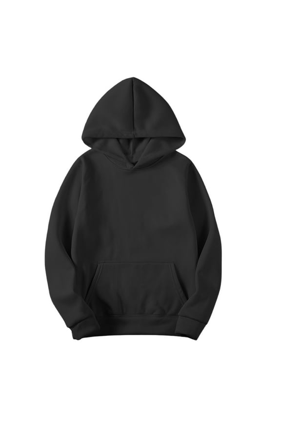 Htigea Mens Hoodies Basic Casual Hooded Sweatshirts Long Sleeve Pullover Workout Hoodie Tops with Pocket Today Sales Black,L