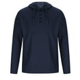 thumbnail image 1 of Htigea Clearance Mens Hoodies Long Sleeve Drawstring Lightweight Hooded Henley Shirts Hoodies Pullover Sweatshirt Navy,XL, 1 of 5