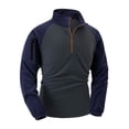thumbnail image 1 of Htigea Clearance Mens Quarter Zip Pullover Fleece Sweater Long Sleeve Warm Coats Winter Casual Stand Collar Athletic Sweatshirts Today Sales Gray,XXXL, 1 of 5