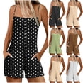 thumbnail image 1 of Htigea One Piece Jumpsuits for Women Sleeveless Loose Fit Overalls Spaghetti Strap Harem Shorts Pants with Pockets Today Deals White,S, 1 of 6