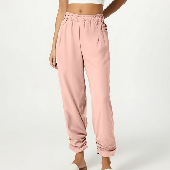 Htigea Clearance Sweatpants Women Baggy Joggers Workout Loose Lounge Lightweight Comfy Sweat High Waisted Athletic Pants Pink M