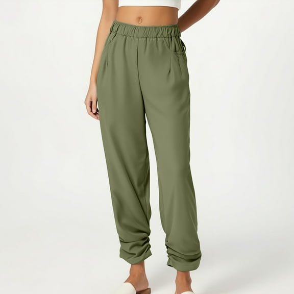 Htigea Sweatpants Women Baggy Joggers Workout Loose Lounge Lightweight Comfy Sweat High Waisted Athletic Pants Army Green S