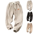 thumbnail image 1 of Htigea Clearance Toddler Boys Corduroy Pants Cargo Sweatpants Solid Elastic Waist Casual Long Trousers Beige,6 Years, 1 of 3