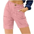 thumbnail image 1 of Htigea Clearance Women Stretchy Shorts High Waisted Shorts for Women Chino Cargo Shorts Women's Summer Shorts under 10 dollars Pink,XXL, 1 of 6