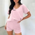 thumbnail image 1 of Htigea Women Two Piece Short Set Summer Sweatsuit Beach Outfits Sleeveless Tunic Top and Shorts Lounge Set Today Deals Pink,S, 1 of 7