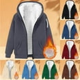 thumbnail image 1 of Htigea Women's Casual Full Zip Up Sherpa Lined Hoodie Sweatshirt Jacket Coat Black S, 1 of 8